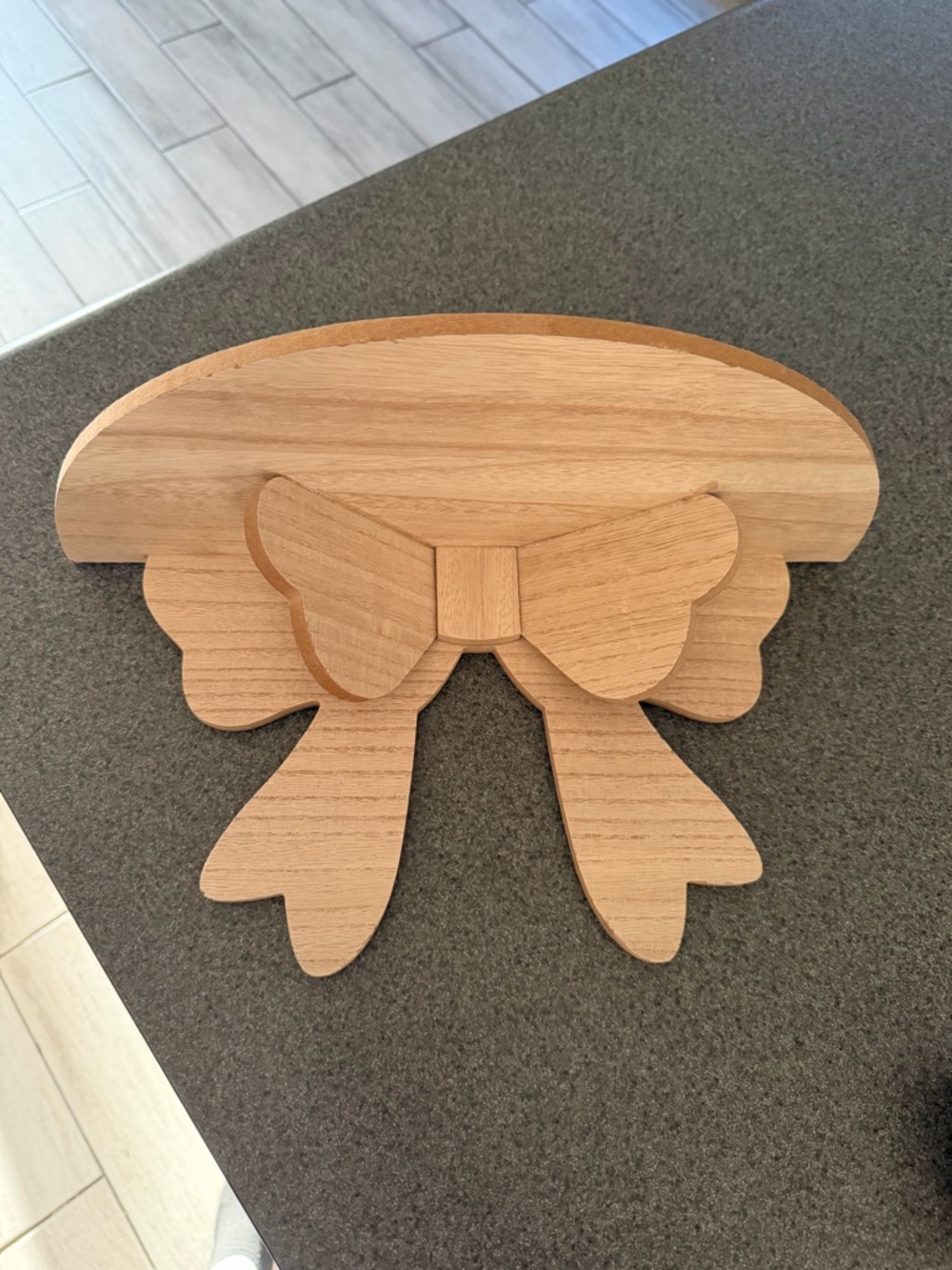 Wood Bow Wall Shelf Accent - Natural Wood
